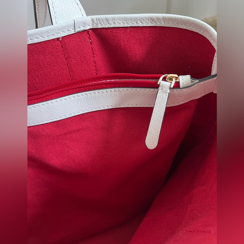 Kate Spade New York Ash Street Logo Tote in Asphalt Red, Triple Compartment - Picture 11 of 14